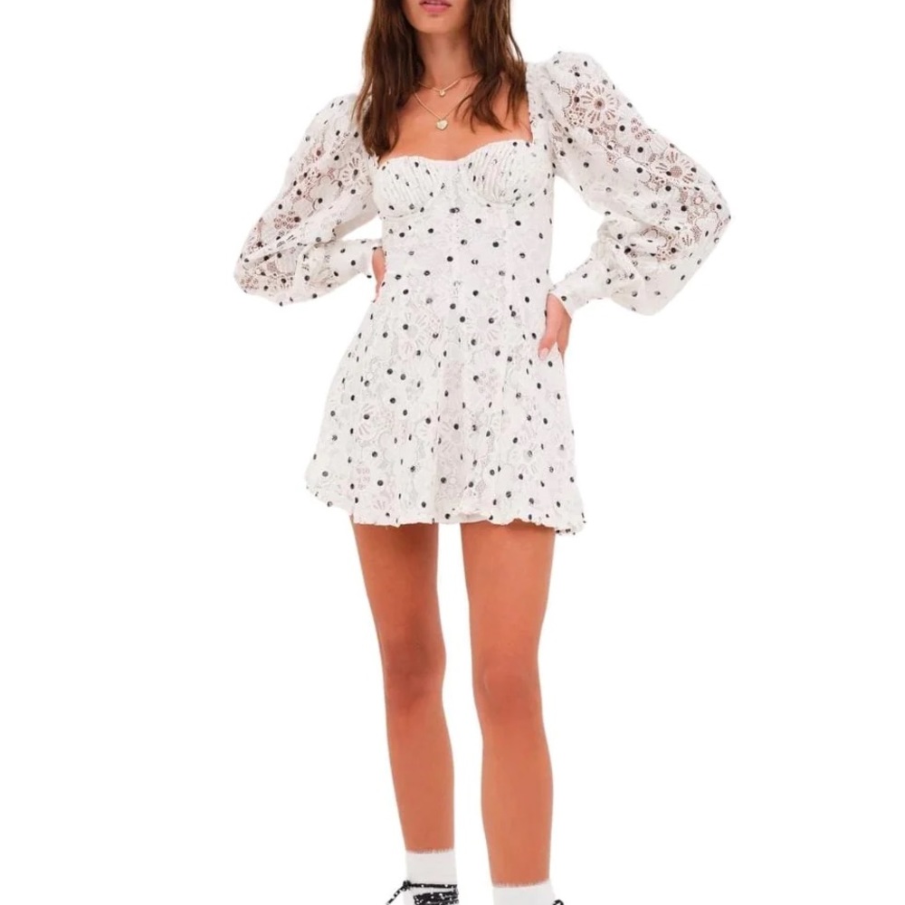 For Love and Lemons Donna Long Sleeve Mini Dress XS NWOT